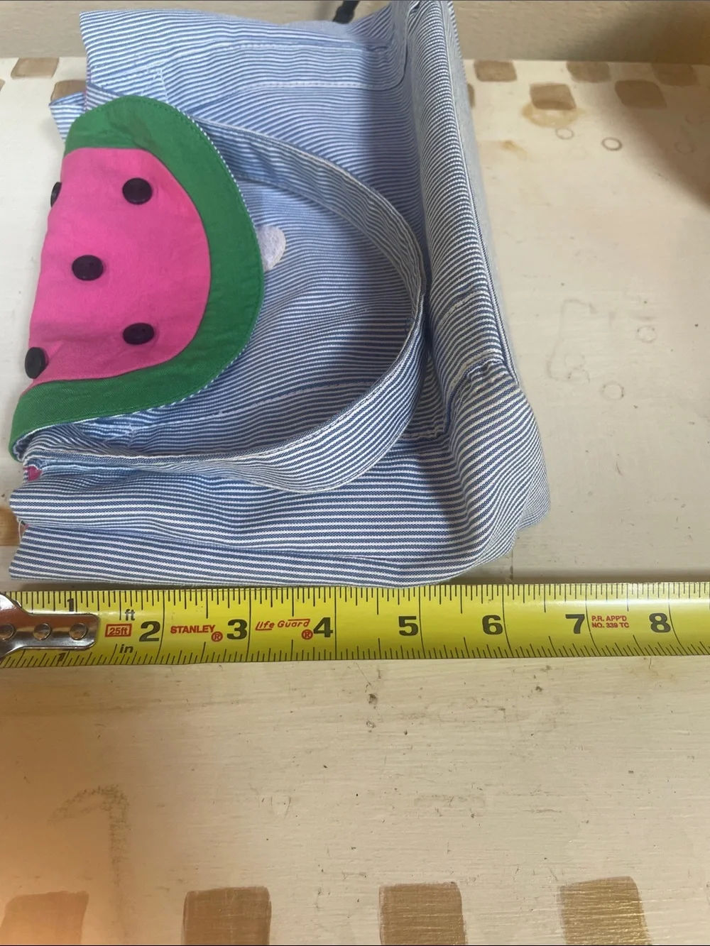 Florence Eiseman Striped Bag with Watermelon Flap